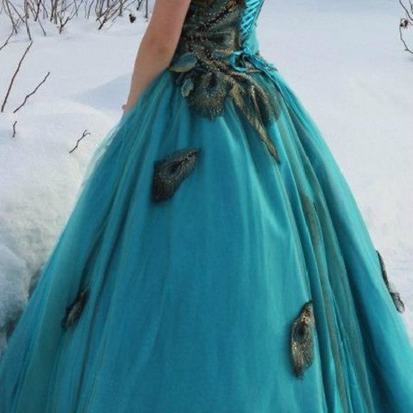 Sherri Hill Prom Peacock Dress - Picture 3 of 4